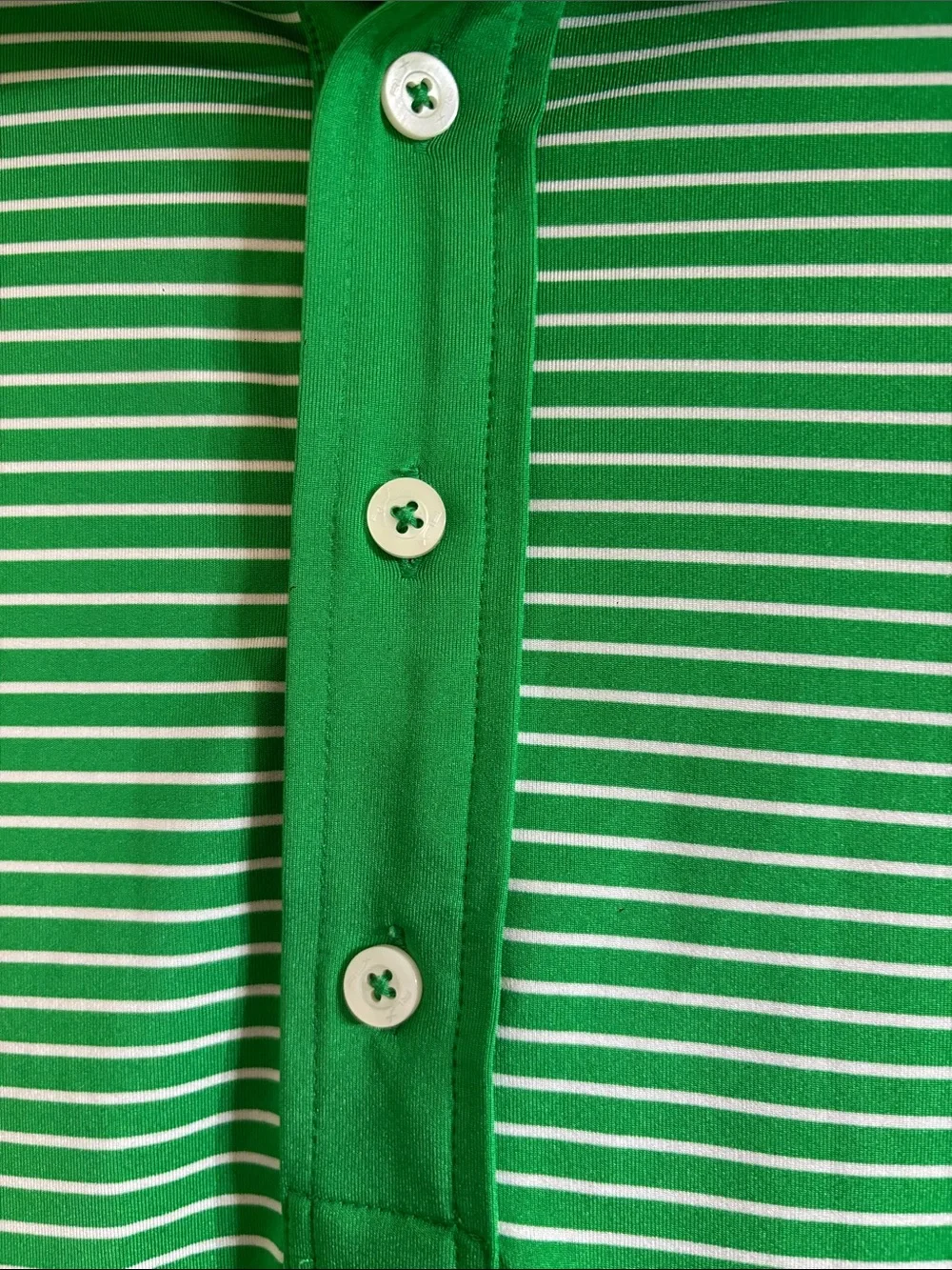 Ralph Lauren Green and White Striped Polo